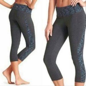 Athleta Charcoal Splits Revelation Capri Legging S